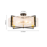 Modern 6 - Light Drum Glass Semi - Flush Mount Ceiling Light - LightfixturesUAE