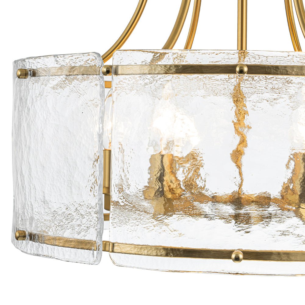 Modern 6 - Light Glass Drum Lantern Pendant - LightfixturesUAE
