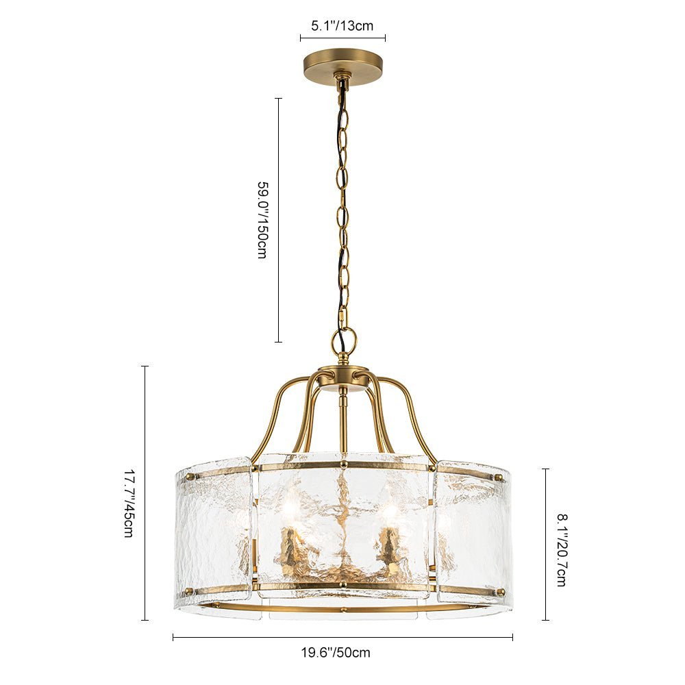 Modern 6 - Light Glass Drum Lantern Pendant - LightfixturesUAE