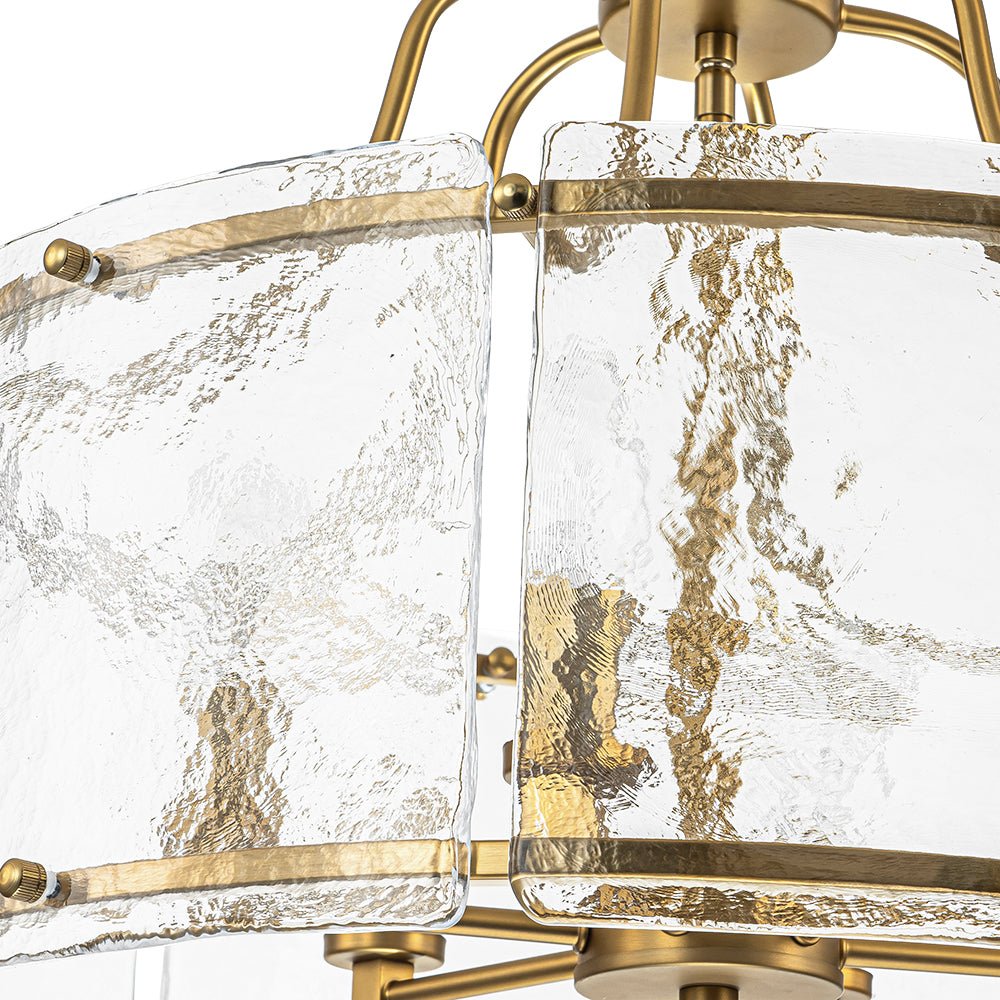 Modern 6 - Light Glass Drum Lantern Pendant - LightfixturesUAE