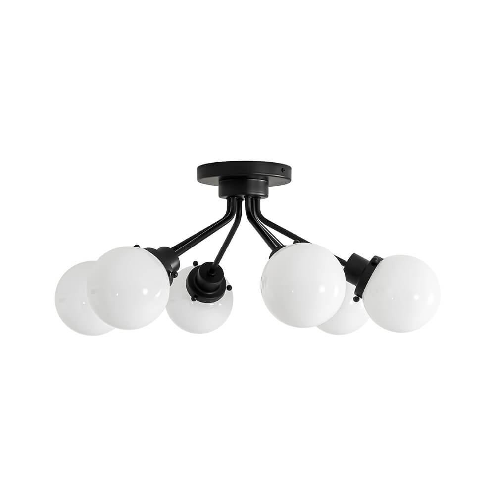 Modern 6 - Light Glass Globe Sputnik Semi - Flush Mount - LightfixturesUAE