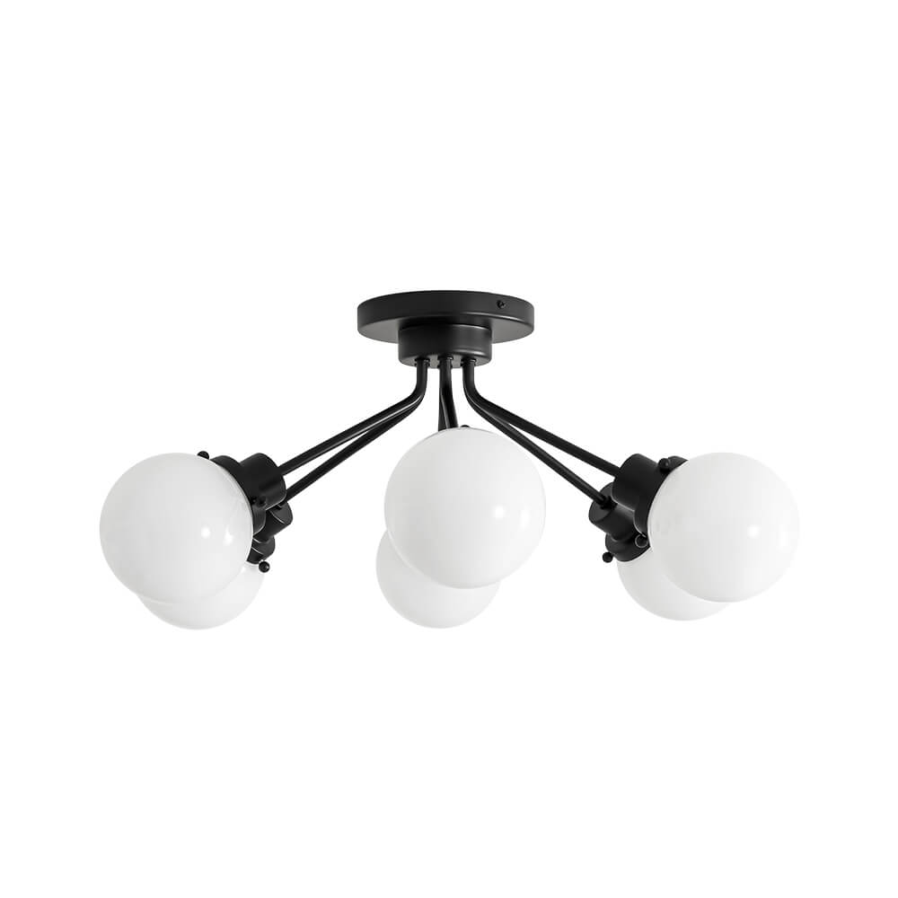 Modern 6 - Light Glass Globe Sputnik Semi - Flush Mount - LightfixturesUAE