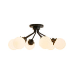 Modern 6 - Light Glass Globe Sputnik Semi - Flush Mount - LightfixturesUAE