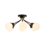 Modern 6 - Light Glass Globe Sputnik Semi - Flush Mount - LightfixturesUAE