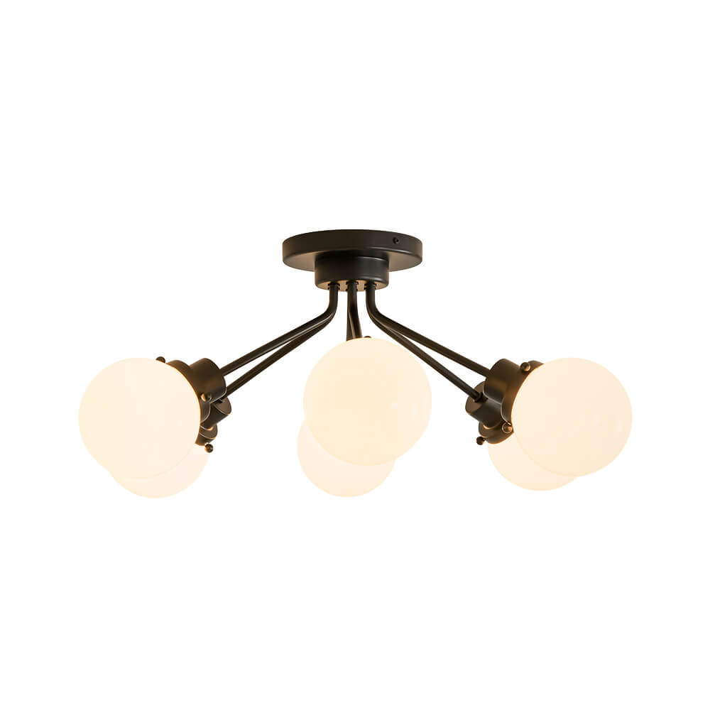 Modern 6 - Light Glass Globe Sputnik Semi - Flush Mount - LightfixturesUAE