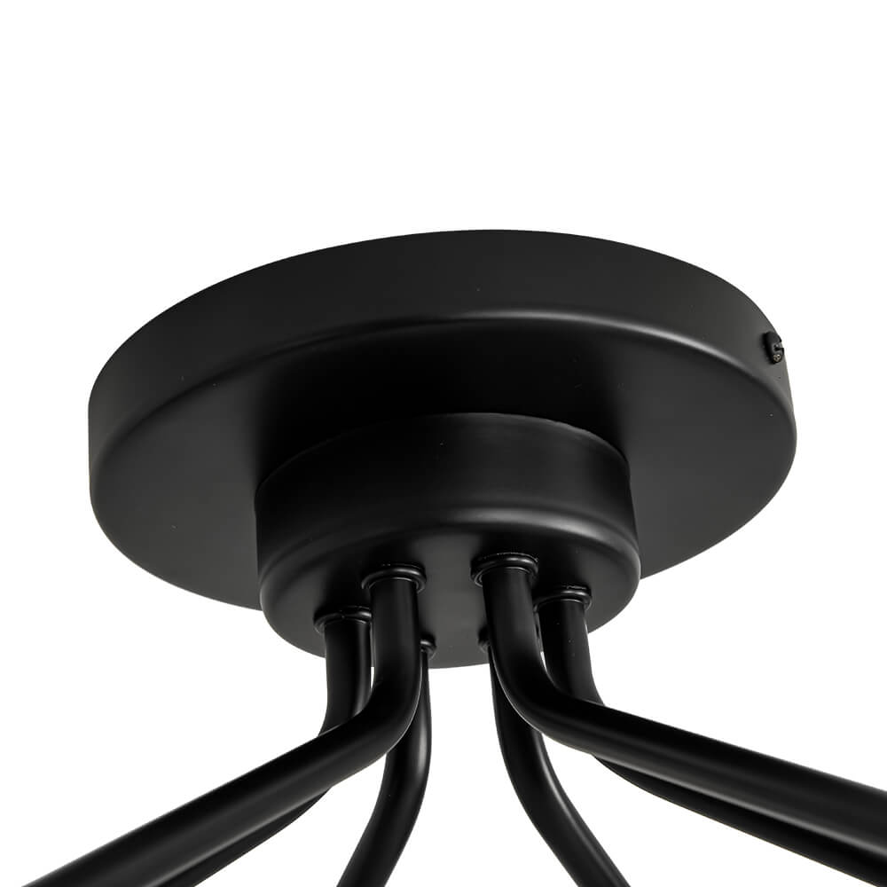Modern 6 - Light Glass Globe Sputnik Semi - Flush Mount - LightfixturesUAE