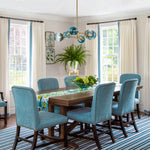 Modern 6 - Light Sputnik Blue Glass Sphere Bubble Chandelier - LightfixturesUAE