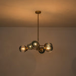 Modern 6 - Light Sputnik Blue Glass Sphere Bubble Chandelier - LightfixturesUAE