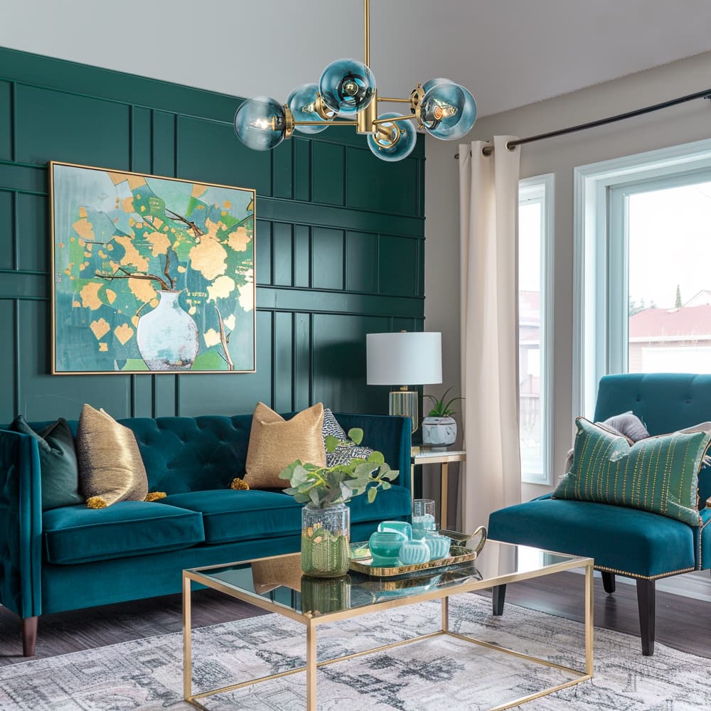 Modern 6 - Light Sputnik Blue Glass Sphere Bubble Chandelier - LightfixturesUAE