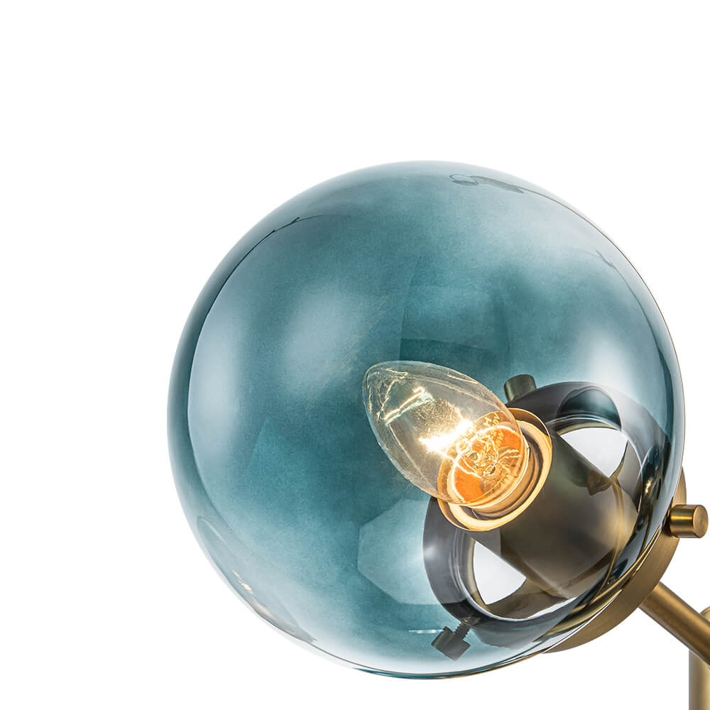Modern 6 - Light Sputnik Blue Glass Sphere Bubble Chandelier - LightfixturesUAE