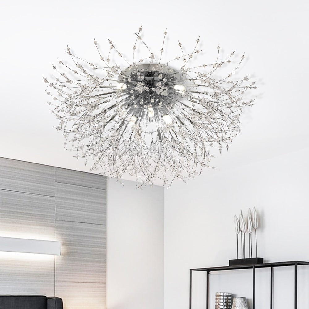 Modern 6/8 Lights Sputnik Crystal Ceiling Chandelier - LightfixturesUAE