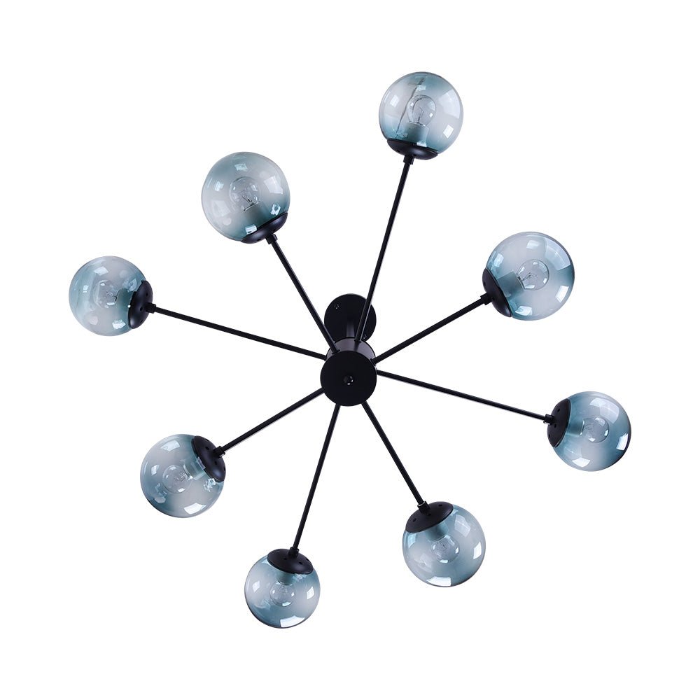 Modern 8 - Light Branching Bubble Blue Chandelier - LightfixturesUAE