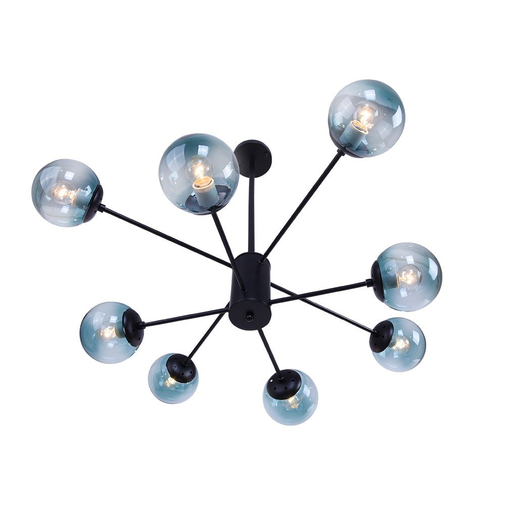 Modern 8 - Light Branching Bubble Blue Chandelier - LightfixturesUAE