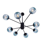 Modern 8 - Light Branching Bubble Blue Chandelier - LightfixturesUAE