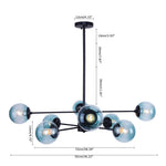 Modern 8 - Light Branching Bubble Blue Chandelier - LightfixturesUAE