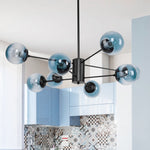 Modern 8 - Light Branching Bubble Blue Chandelier - LightfixturesUAE