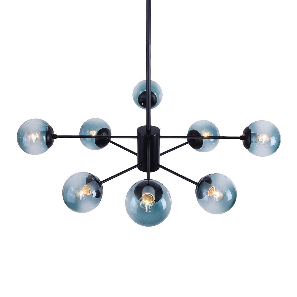 Modern 8 - Light Branching Bubble Blue Chandelier - LightfixturesUAE