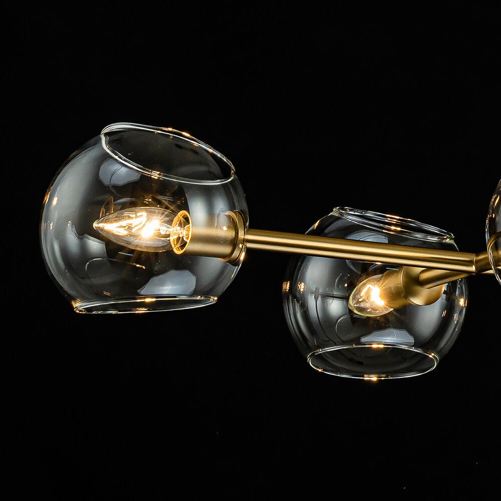 Modern 8 - Light Clear Glass Linear Chandelier - LightfixturesUAE