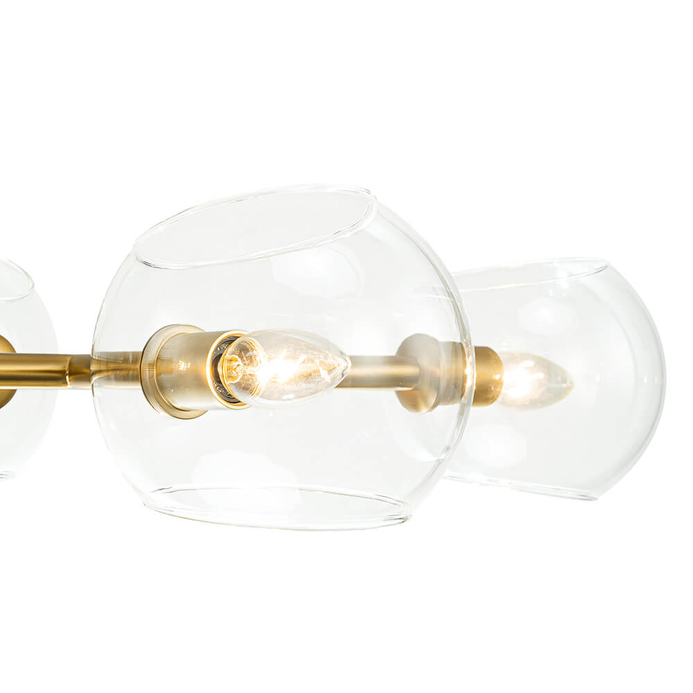 Modern 8 - Light Clear Glass Linear Chandelier - LightfixturesUAE