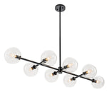 Modern 8 - Light Clear Glass Linear Chandelier - LightfixturesUAE