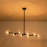 Modern 8 - Light Clear Glass Linear Chandelier - LightfixturesUAE