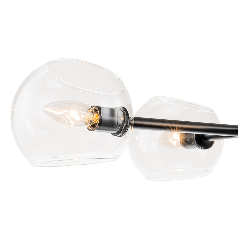 Modern 8 - Light Clear Glass Linear Chandelier - LightfixturesUAE