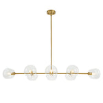 Modern 8 - Light Clear Glass Linear Chandelier - LightfixturesUAE