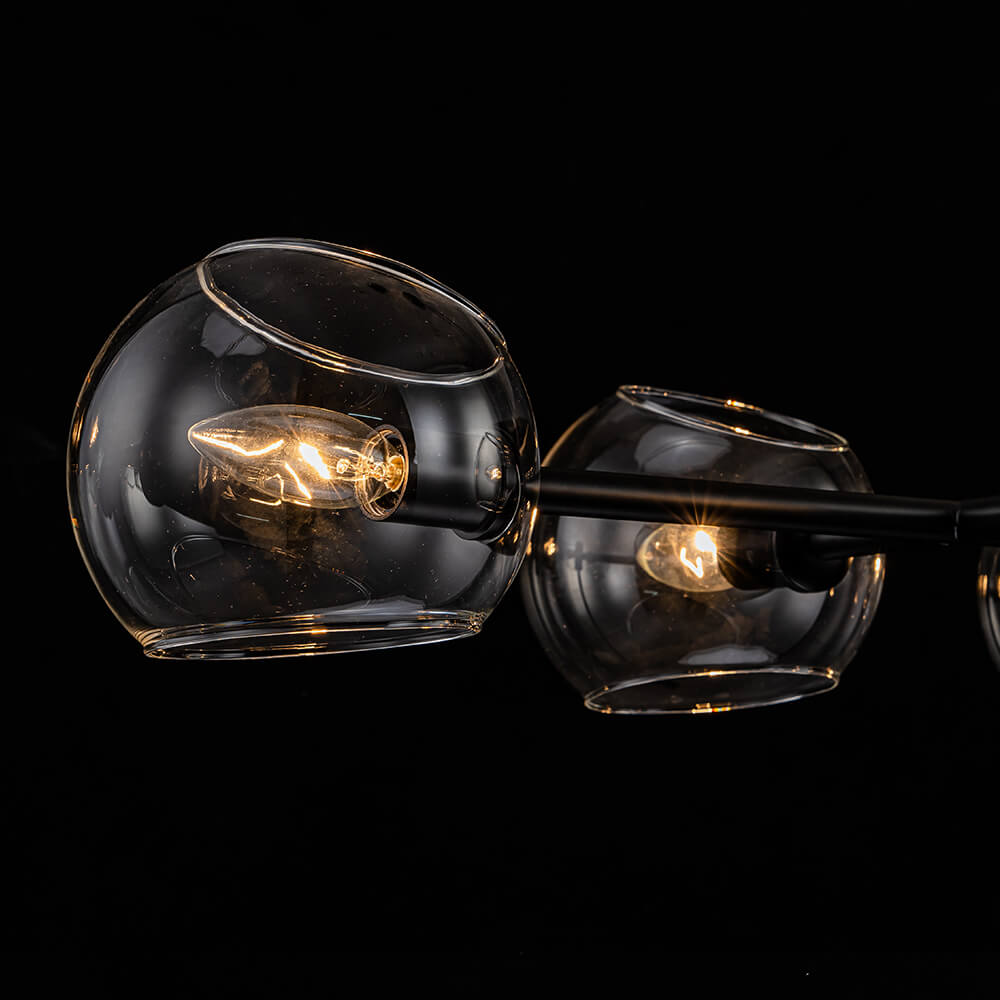 Modern 8 - Light Clear Glass Linear Chandelier - LightfixturesUAE