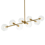 Modern 8 - Light Clear Glass Linear Chandelier - LightfixturesUAE