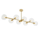 Modern 8 - Light Clear Glass Linear Chandelier - LightfixturesUAE