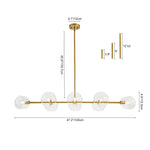 Modern 8 - Light Clear Glass Linear Chandelier - LightfixturesUAE