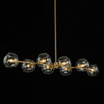 Modern 8 - Light Clear Glass Linear Chandelier - LightfixturesUAE