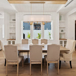 Modern 8 - Light Fabric Shade Drum Linear Chandelier - LightfixturesUAE