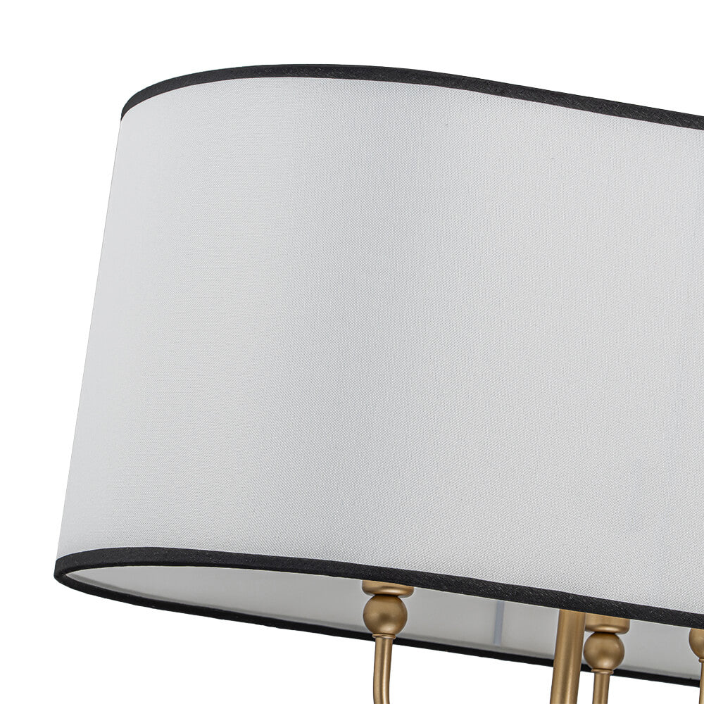 Modern 8 - Light Fabric Shade Drum Linear Chandelier - LightfixturesUAE