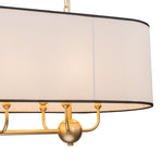 Modern 8 - Light Fabric Shade Drum Linear Chandelier - LightfixturesUAE