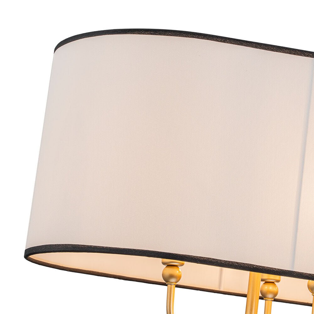 Modern 8 - Light Fabric Shade Drum Linear Chandelier - LightfixturesUAE