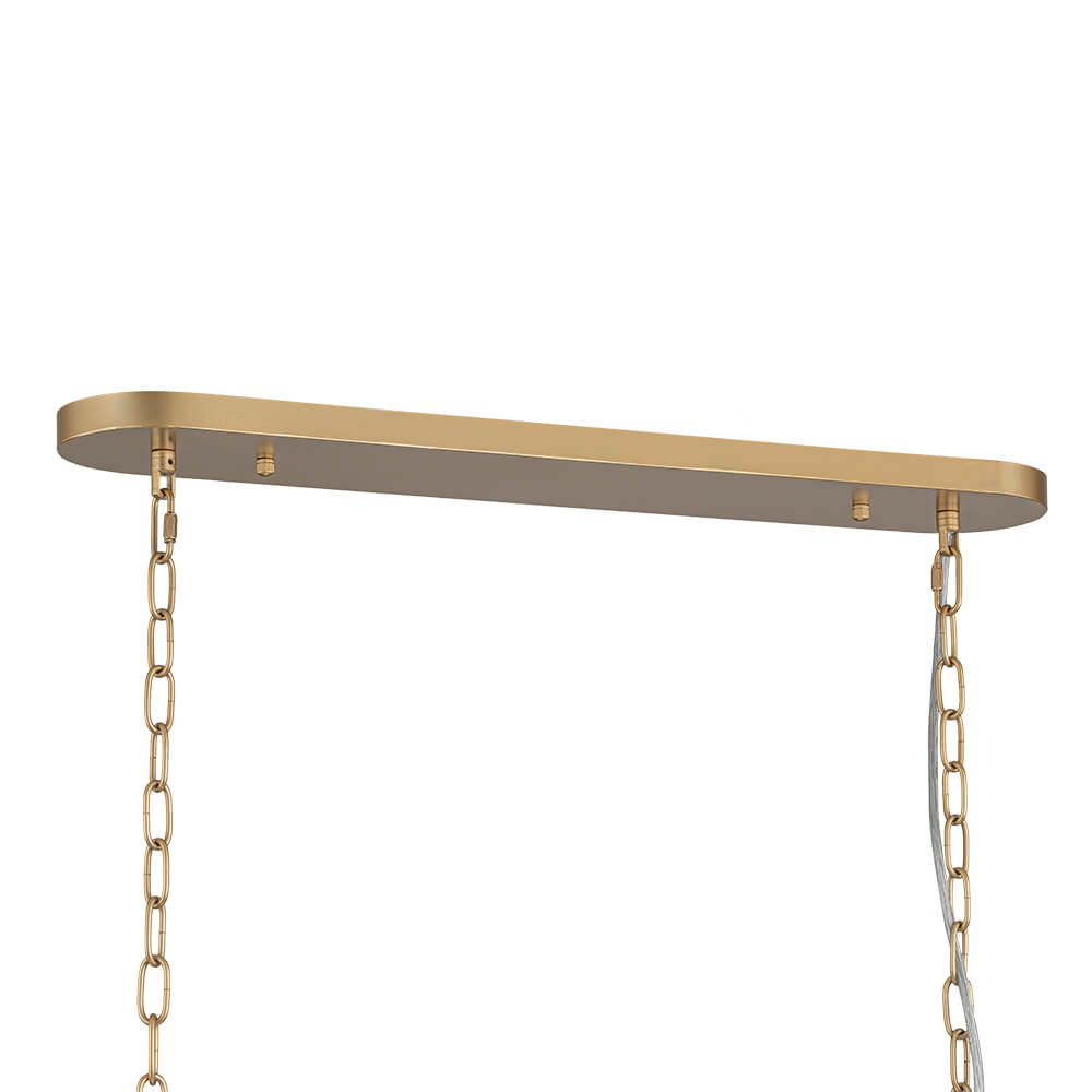 Modern 8 - Light Fabric Shade Drum Linear Chandelier - LightfixturesUAE