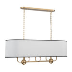 Modern 8 - Light Fabric Shade Drum Linear Chandelier - LightfixturesUAE