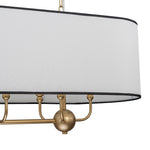 Modern 8 - Light Fabric Shade Drum Linear Chandelier - LightfixturesUAE