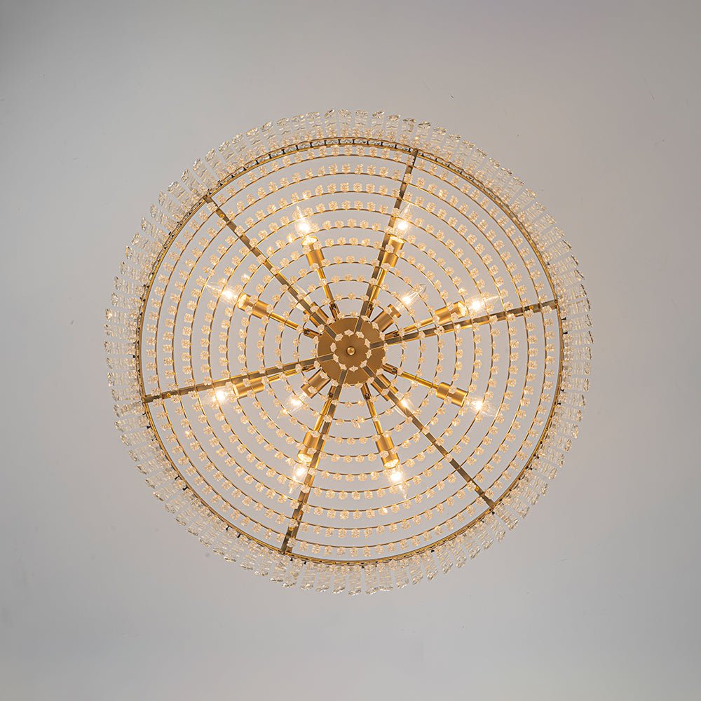 Modern 8 - Light Round Glass Crystal Chandelier - LightfixturesUAE
