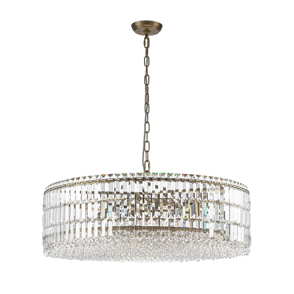 Modern 8 - Light Round Glass Crystal Chandelier - LightfixturesUAE