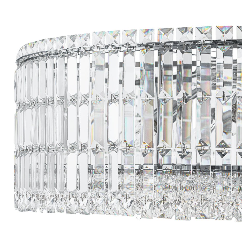 Modern 8 - Light Round Glass Crystal Chandelier - LightfixturesUAE