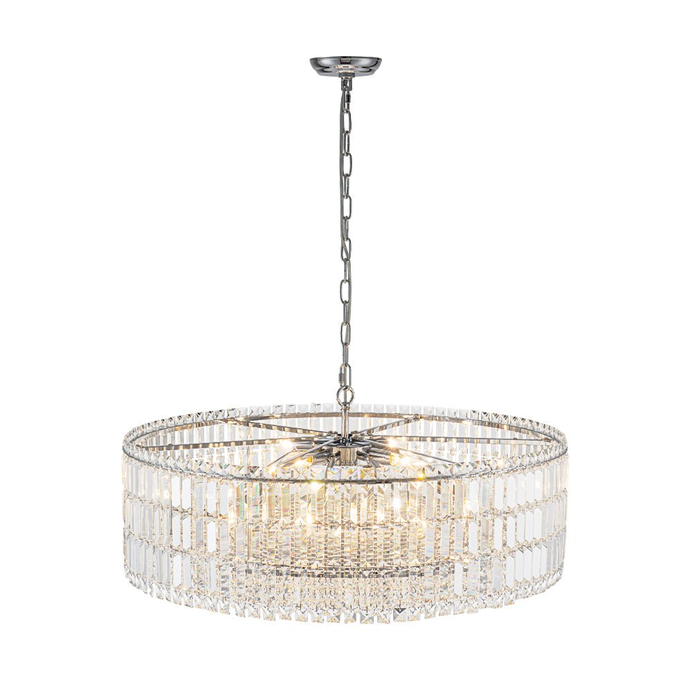 Modern 8 - Light Round Glass Crystal Chandelier - LightfixturesUAE
