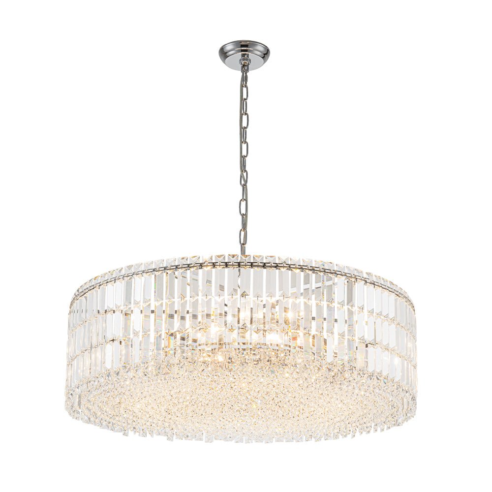 Modern 8 - Light Round Glass Crystal Chandelier - LightfixturesUAE