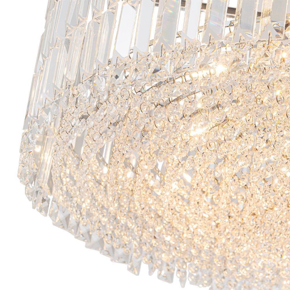 Modern 8 - Light Round Glass Crystal Chandelier - LightfixturesUAE