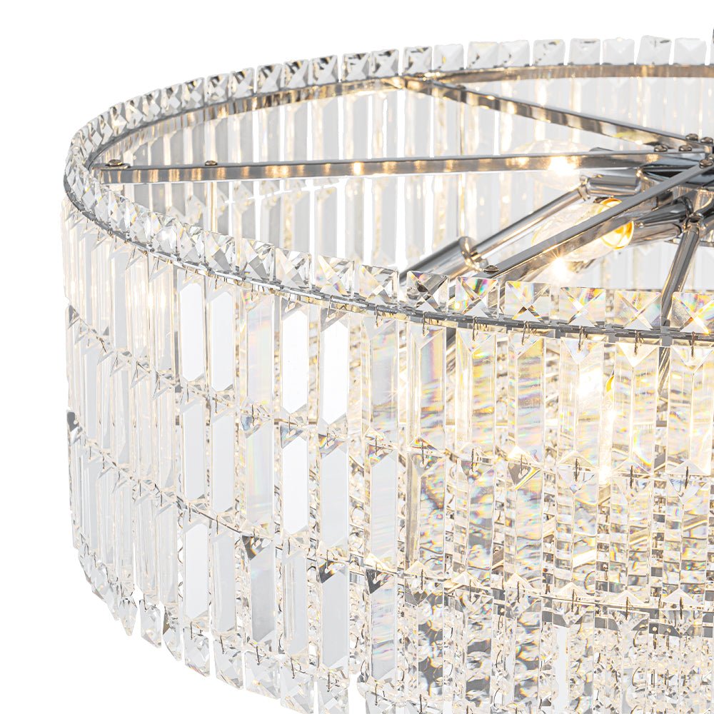 Modern 8 - Light Round Glass Crystal Chandelier - LightfixturesUAE
