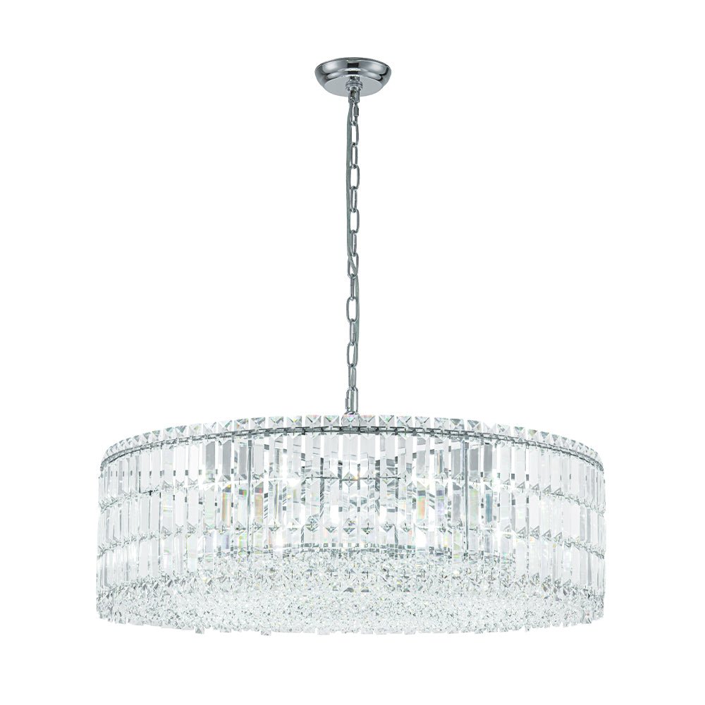 Modern 8 - Light Round Glass Crystal Chandelier - LightfixturesUAE