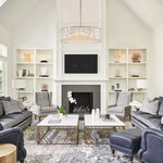 Modern 8 - Light Round Glass Crystal Chandelier - LightfixturesUAE