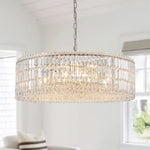 Modern 8 - Light Round Glass Crystal Chandelier - LightfixturesUAE