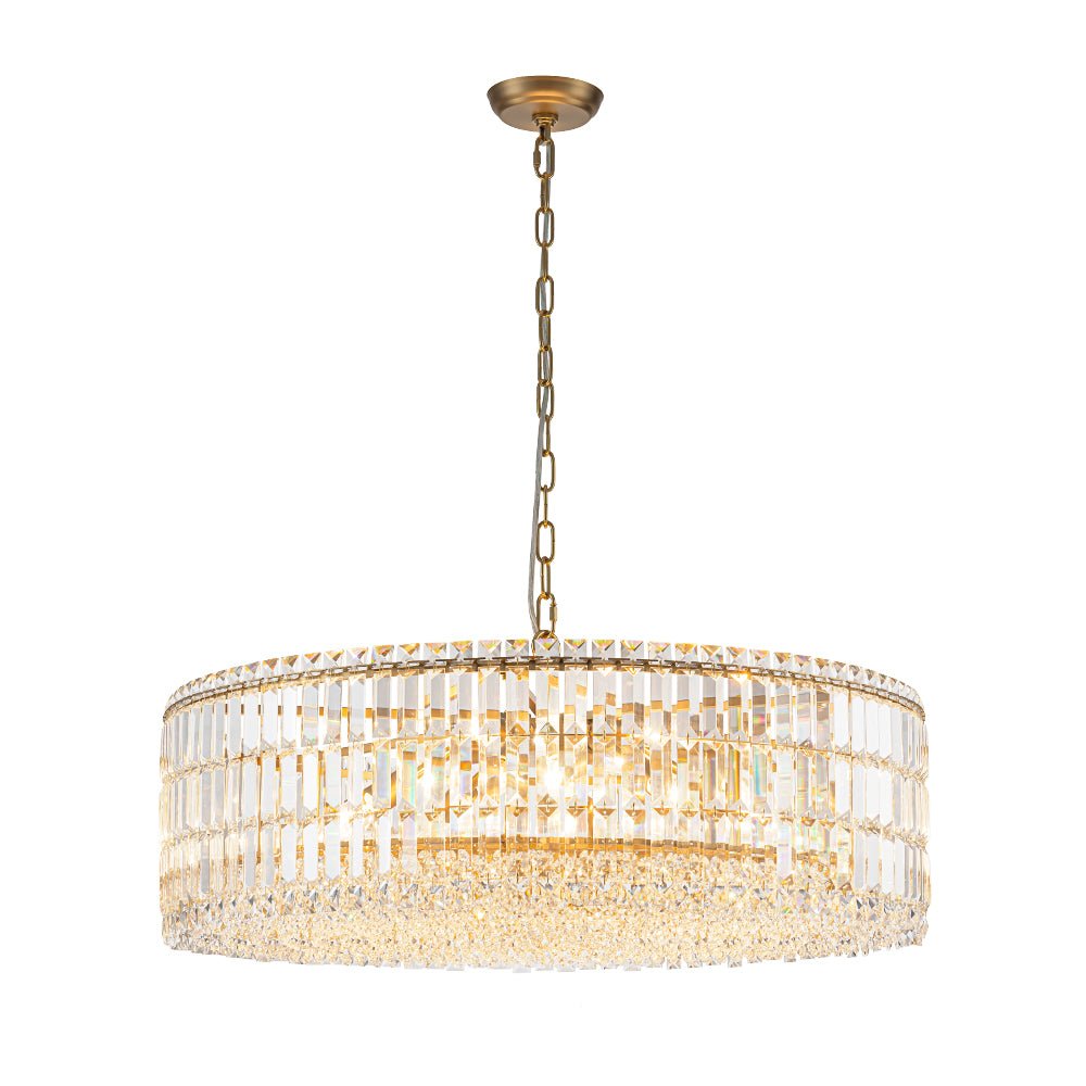 Modern 8 - Light Round Glass Crystal Chandelier - LightfixturesUAE